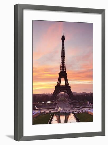 Eiffel Tower at Sunrise, Paris, Ile De France, France, Europe-Markus Lange-Framed Photographic Print