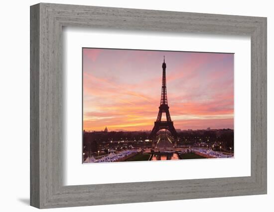 Eiffel Tower at Sunrise, Paris, Ile De France, France, Europe-Markus Lange-Framed Photographic Print