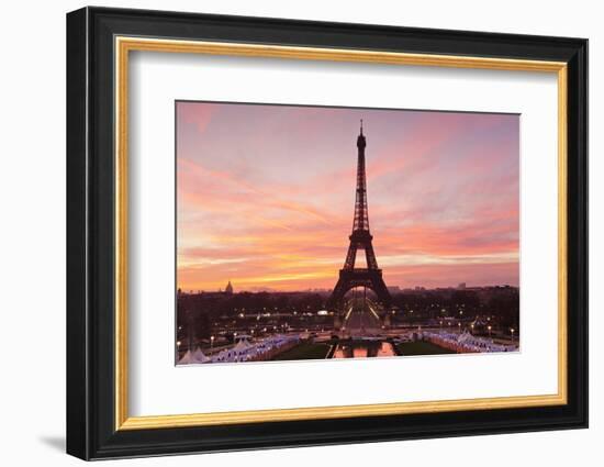 Eiffel Tower at Sunrise, Paris, Ile De France, France, Europe-Markus Lange-Framed Photographic Print