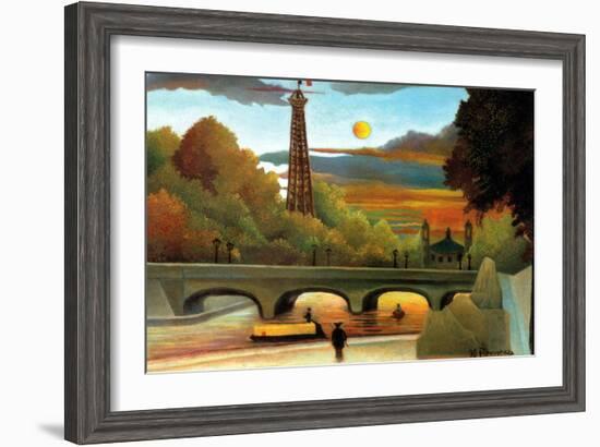 Eiffel Tower at Sunset-Henri Rousseau-Framed Art Print