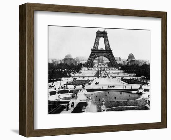 Eiffel Tower Being Constructed Halfway-Bettmann-Framed Photographic Print