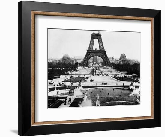 Eiffel Tower Being Constructed Halfway-Bettmann-Framed Photographic Print