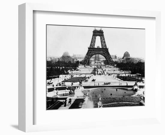 Eiffel Tower Being Constructed Halfway-Bettmann-Framed Photographic Print