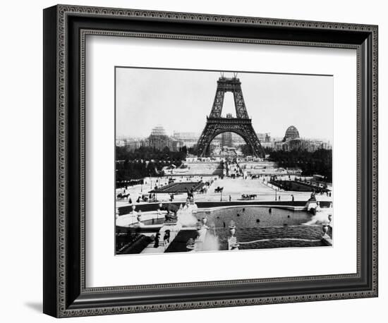 Eiffel Tower Being Constructed Halfway-Bettmann-Framed Photographic Print
