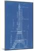 Eiffel Tower Blueprint-Vintage Apple Collection-Mounted Giclee Print