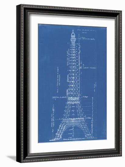 Eiffel Tower Blueprint-Vintage Apple Collection-Framed Giclee Print