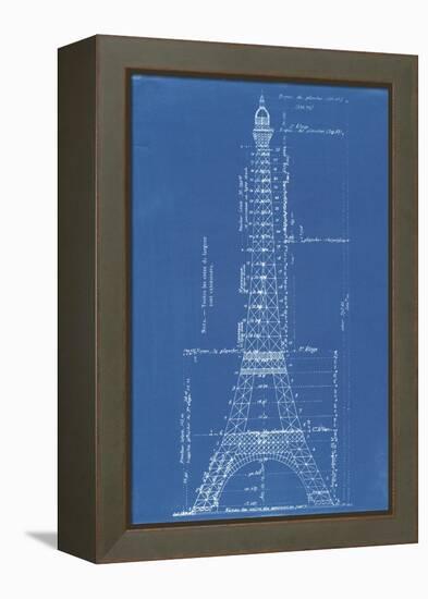 Eiffel Tower Blueprint-Vintage Apple Collection-Framed Premier Image Canvas