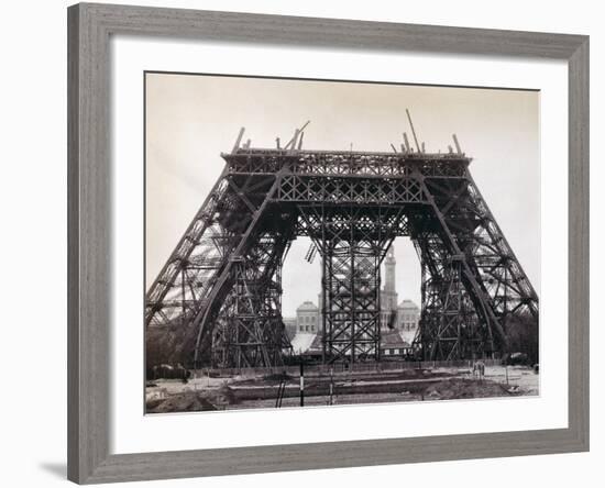 Eiffel Tower During Construction-Bettmann-Framed Photographic Print