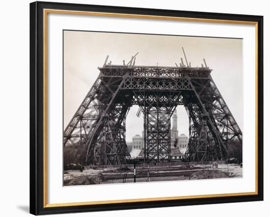 Eiffel Tower During Construction-Bettmann-Framed Photographic Print