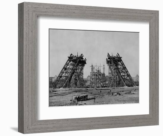 Eiffel Tower During Construction-null-Framed Photographic Print