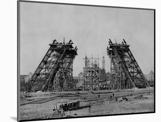 Eiffel Tower During Construction-null-Mounted Photographic Print