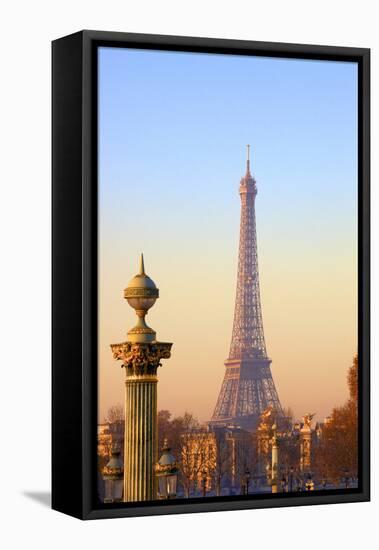 Eiffel Tower from Place De La Concorde, Paris, France, Europe-Neil-Framed Premier Image Canvas