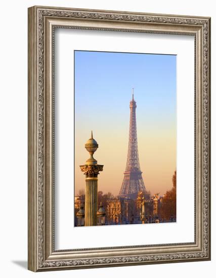 Eiffel Tower from Place De La Concorde, Paris, France, Europe-Neil-Framed Photographic Print