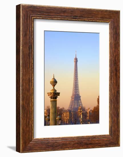 Eiffel Tower from Place De La Concorde, Paris, France, Europe-Neil-Framed Photographic Print