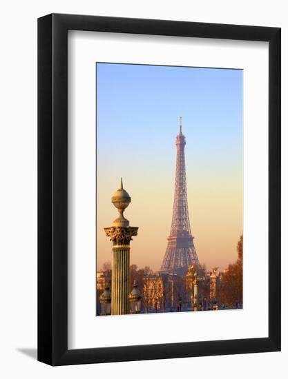 Eiffel Tower from Place De La Concorde, Paris, France, Europe-Neil-Framed Photographic Print