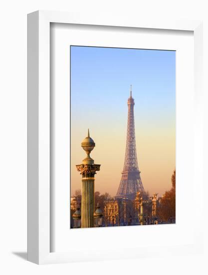 Eiffel Tower from Place De La Concorde, Paris, France, Europe-Neil-Framed Photographic Print