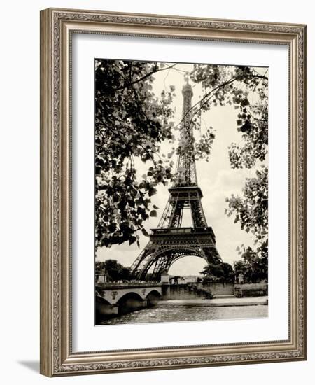 Eiffel Tower II - black and white-Amy Melious-Framed Art Print