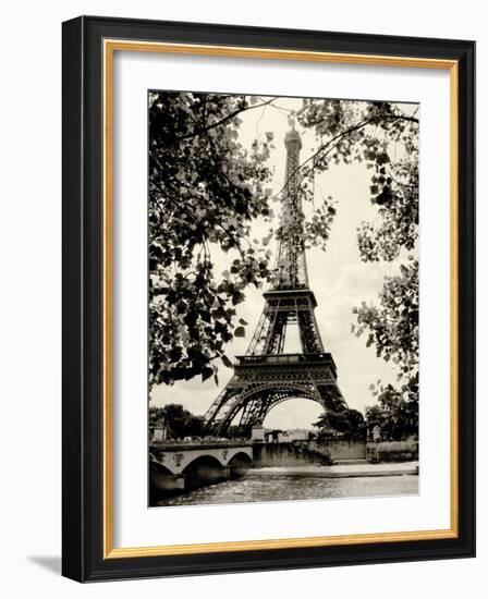 Eiffel Tower II - black and white-Amy Melious-Framed Art Print