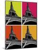 Eiffel Tower in Color Blocks-Whoartnow-Mounted Giclee Print