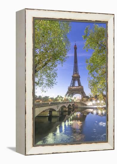 Eiffel Tower in green-Philippe Manguin-Framed Premier Image Canvas