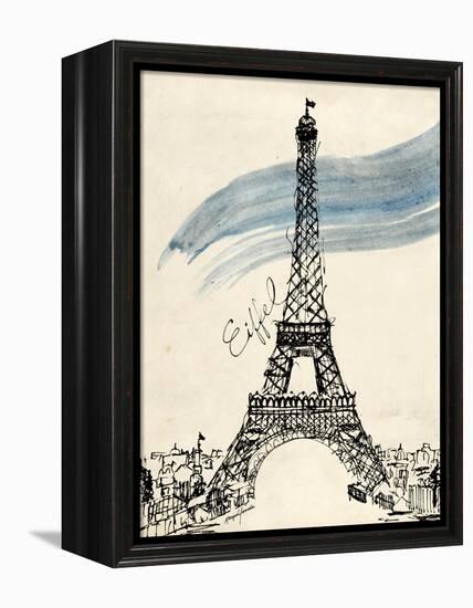 Eiffel Tower in Pen-Morgan Yamada-Framed Stretched Canvas