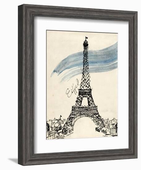 Eiffel Tower in Pen-Morgan Yamada-Framed Art Print