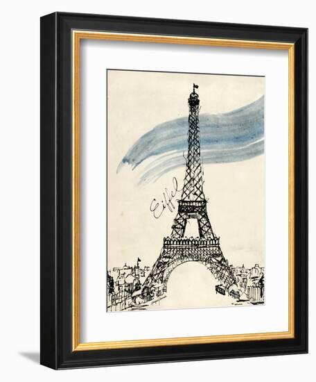 Eiffel Tower in Pen-Morgan Yamada-Framed Art Print