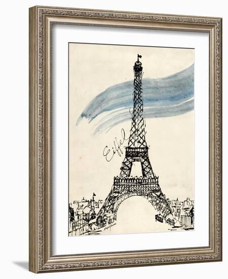 Eiffel Tower in Pen-Morgan Yamada-Framed Art Print