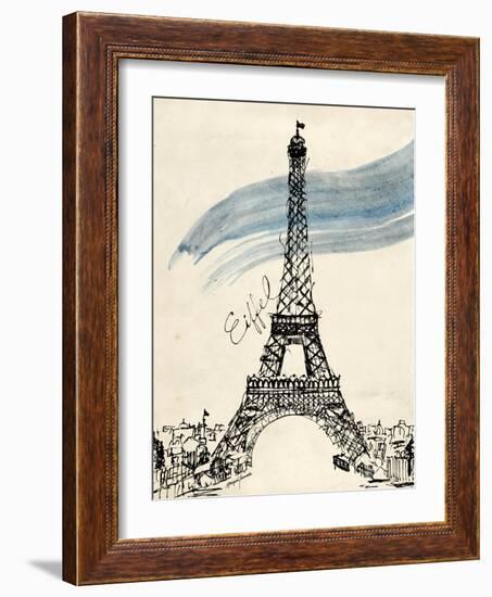 Eiffel Tower in Pen-Morgan Yamada-Framed Art Print