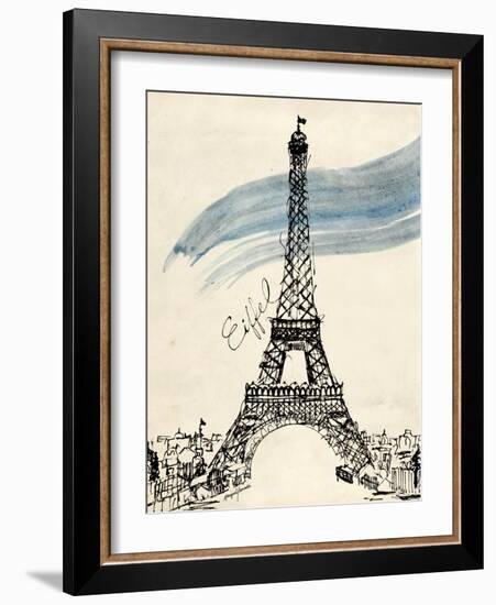 Eiffel Tower in Pen-Morgan Yamada-Framed Art Print