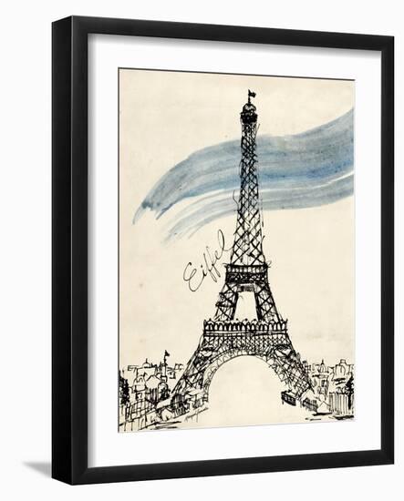 Eiffel Tower in Pen-Morgan Yamada-Framed Art Print