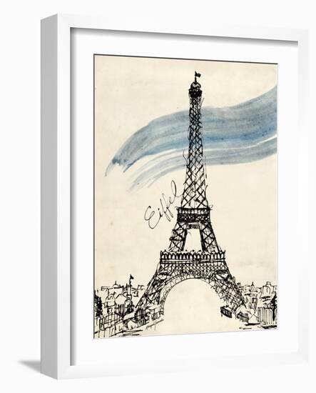 Eiffel Tower in Pen-Morgan Yamada-Framed Art Print