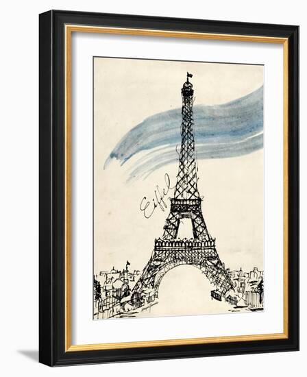 Eiffel Tower in Pen-Morgan Yamada-Framed Art Print