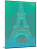 Eiffel Tower in Turquoise-Cora Niele-Mounted Giclee Print
