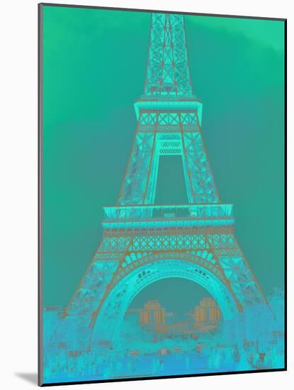 Eiffel Tower in Turquoise-Cora Niele-Mounted Giclee Print