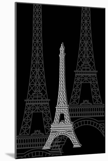 Eiffel Tower Night-Cristian Mielu-Mounted Art Print