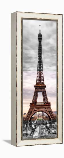 Eiffel Tower, Paris, France - Black and White and Spot Color Photography-Philippe Hugonnard-Framed Premier Image Canvas