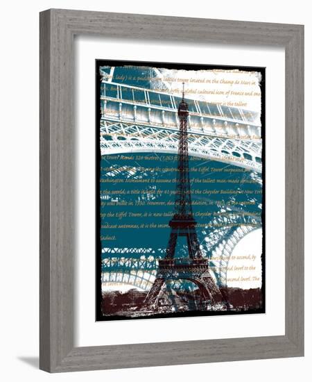 Eiffel Tower Paris in Green-Victoria Hues-Framed Giclee Print