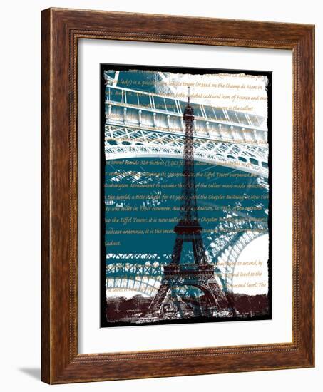 Eiffel Tower Paris in Green-Victoria Hues-Framed Giclee Print