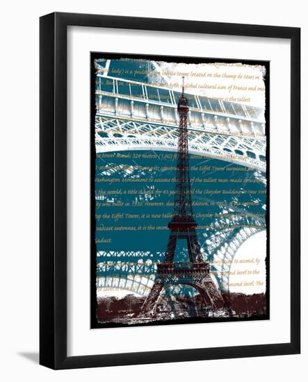 Eiffel Tower Paris in Green-Victoria Hues-Framed Giclee Print