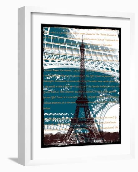 Eiffel Tower Paris in Green-Victoria Hues-Framed Giclee Print