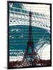 Eiffel Tower Paris in Green-Victoria Hues-Mounted Giclee Print