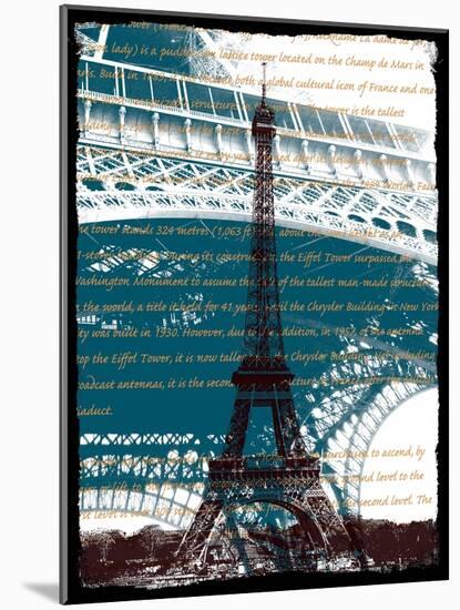 Eiffel Tower Paris in Green-Victoria Hues-Mounted Giclee Print