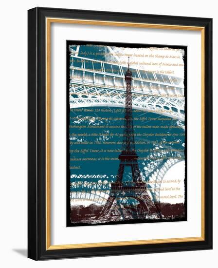 Eiffel Tower Paris in Green-Victoria Hues-Framed Giclee Print