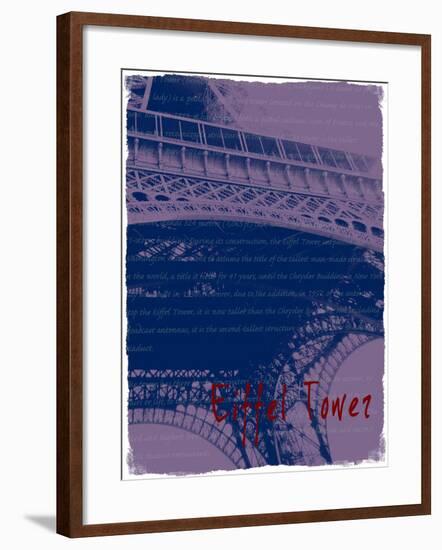 Eiffel Tower Paris in Violet-Victoria Hues-Framed Giclee Print