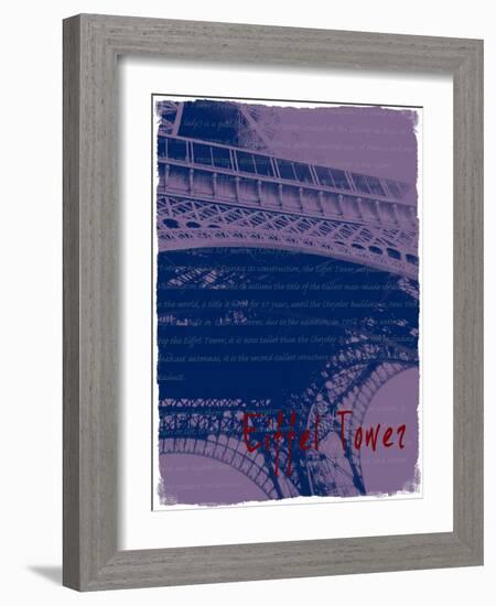 Eiffel Tower Paris in Violet-Victoria Hues-Framed Giclee Print