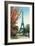 Eiffel Tower, Peach Blossoms-null-Framed Art Print