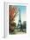 Eiffel Tower, Peach Blossoms-null-Framed Art Print