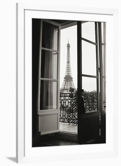 Eiffel Tower through French Doors-Christian Peacock-Framed Art Print