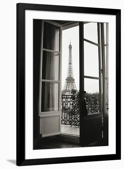 Eiffel Tower through French Doors-Christian Peacock-Framed Art Print